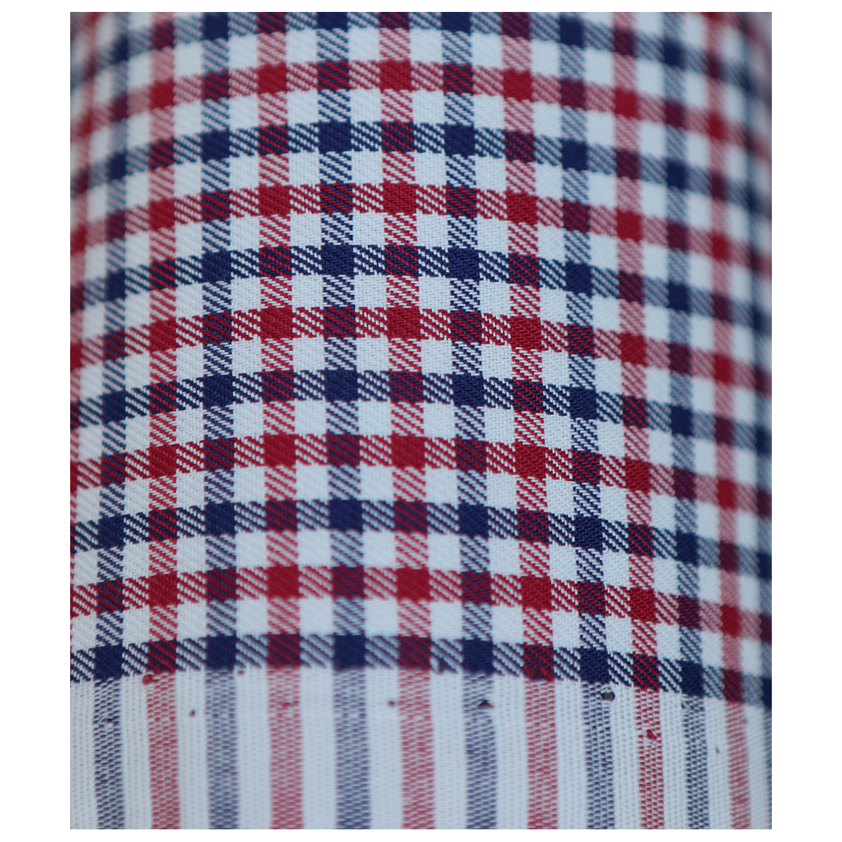 Archie - Coton gratté organique petit vichy rouge et bleu