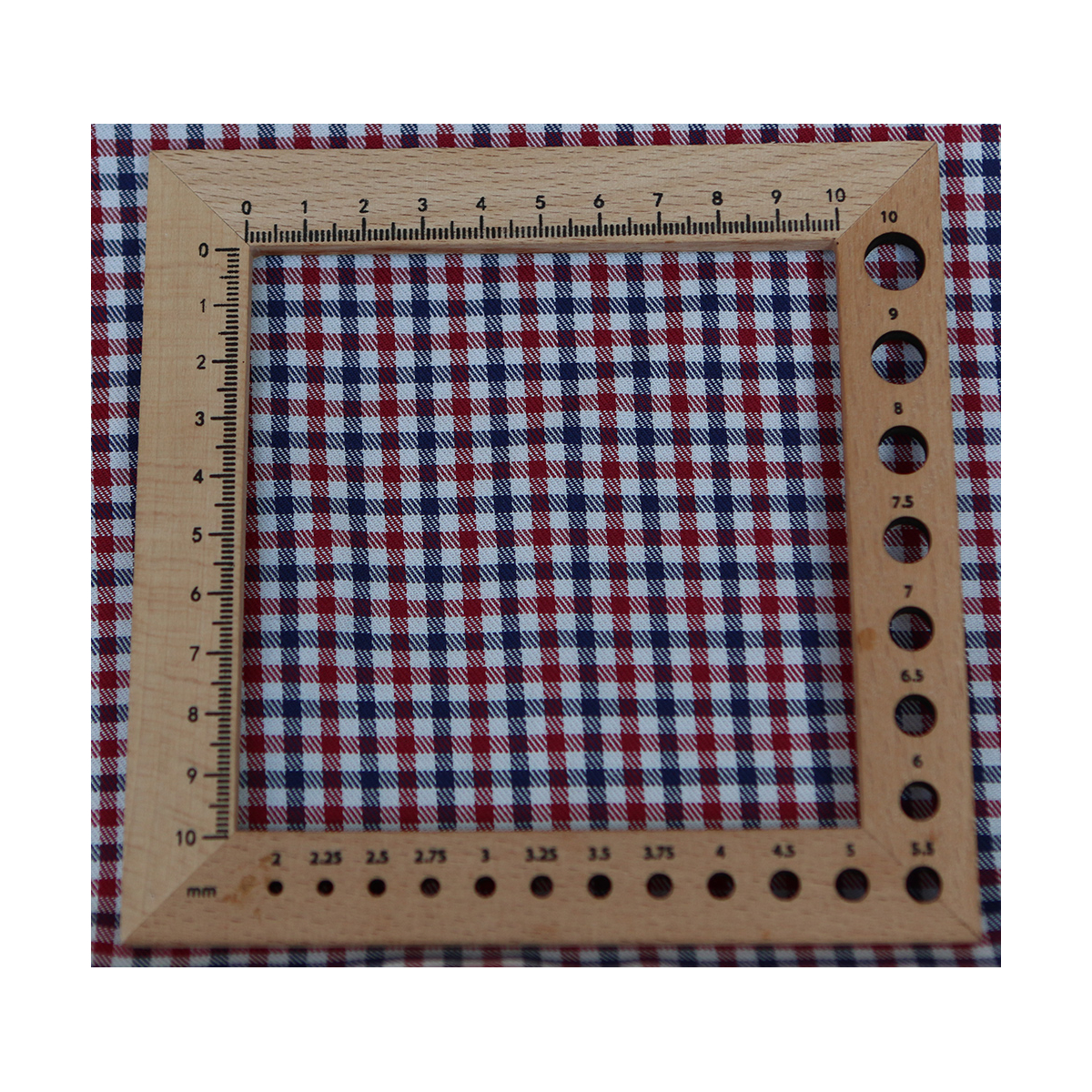 Archie - Coton gratté organique petit vichy rouge et bleu