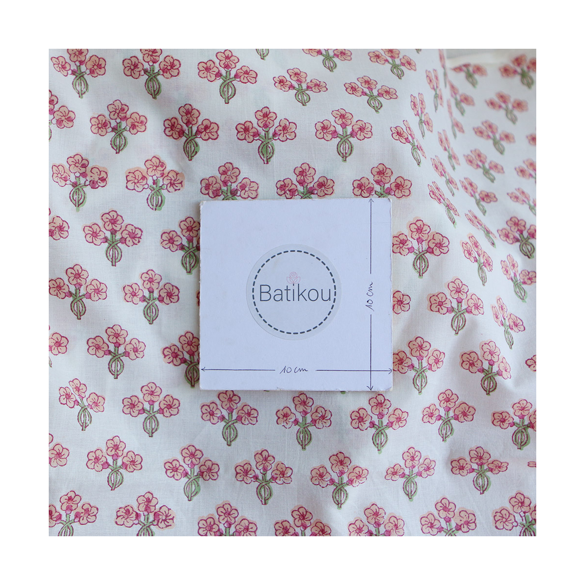 Reva - Tissu indien en coton imprimé main Hand Block Artisanal