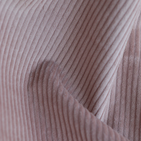 Velours à côtes coton organique coloris rose poudré 2