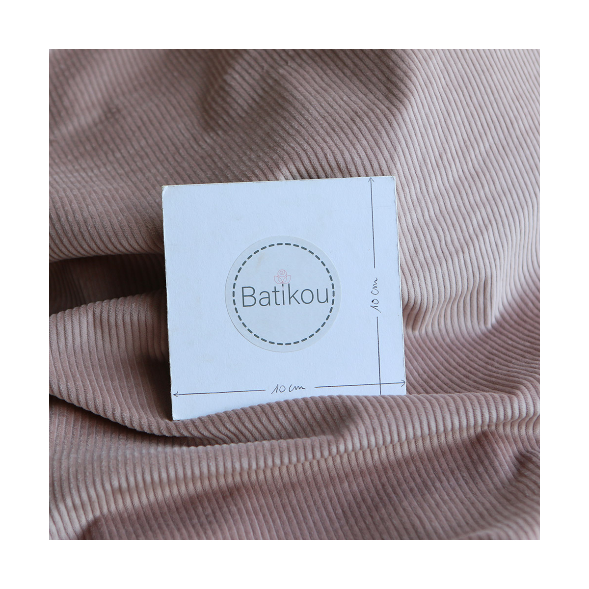 Velours à côtes coton organique coloris rose poudré