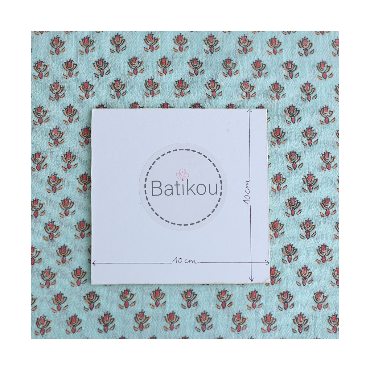 copy of Sheila - Tissu coton crêpe gaufré framboise à motifs