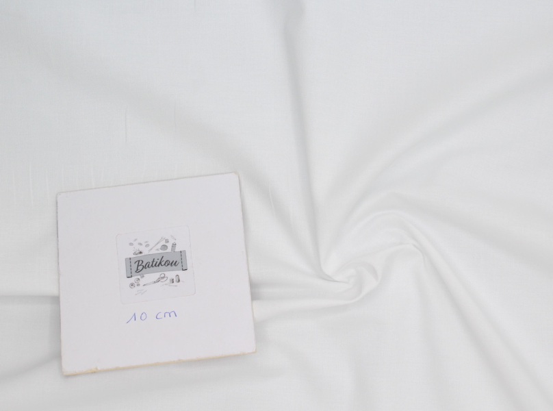 Popeline de coton douce qualité SWEET coloris uni blanc 2