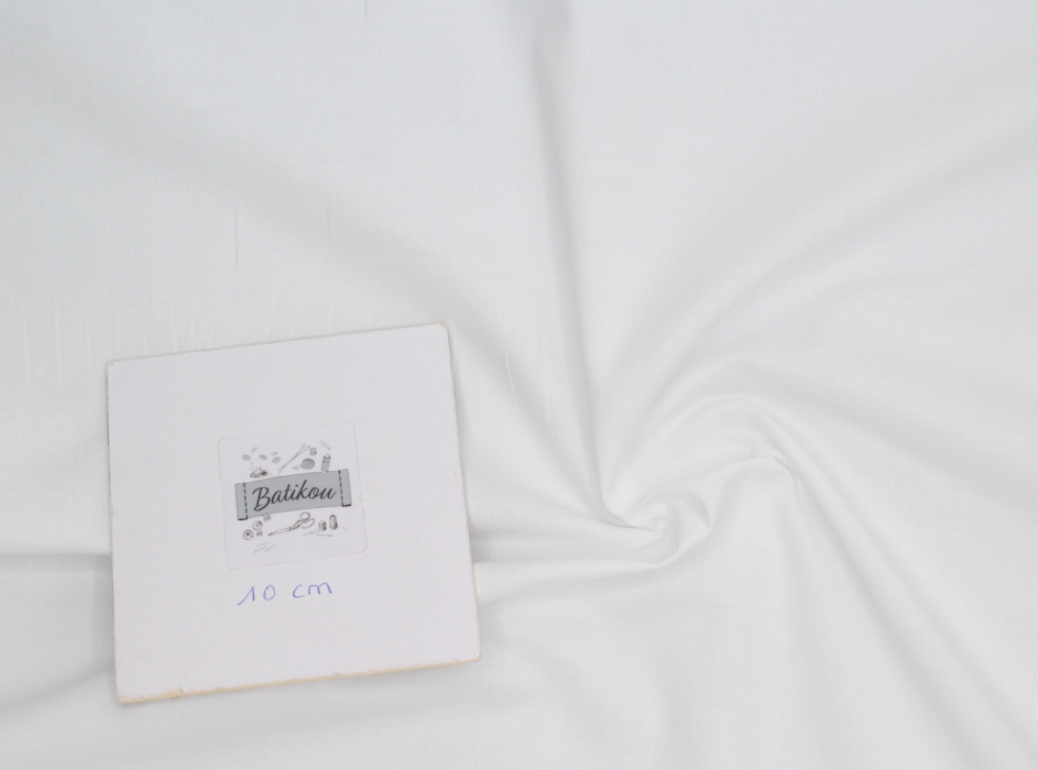 Popeline de coton douce qualité SWEET coloris uni blanc