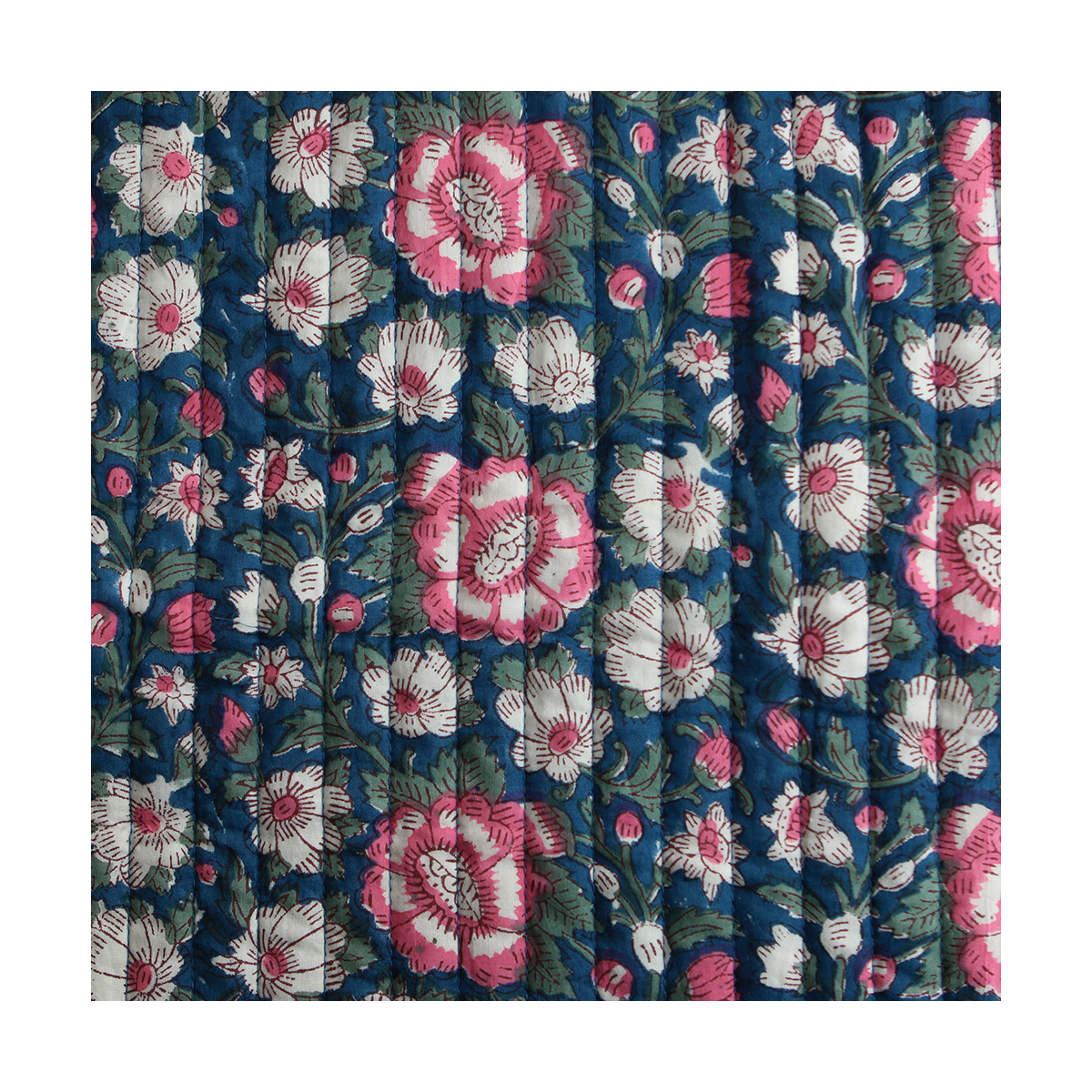 Neha - Tissu indien matelassé double face coton hand block largeur 100cm