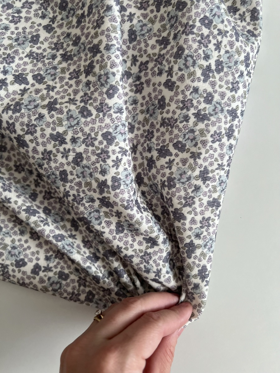 Kristen - Velours milleraies coton organique imprimé fleuri lavande  - 9