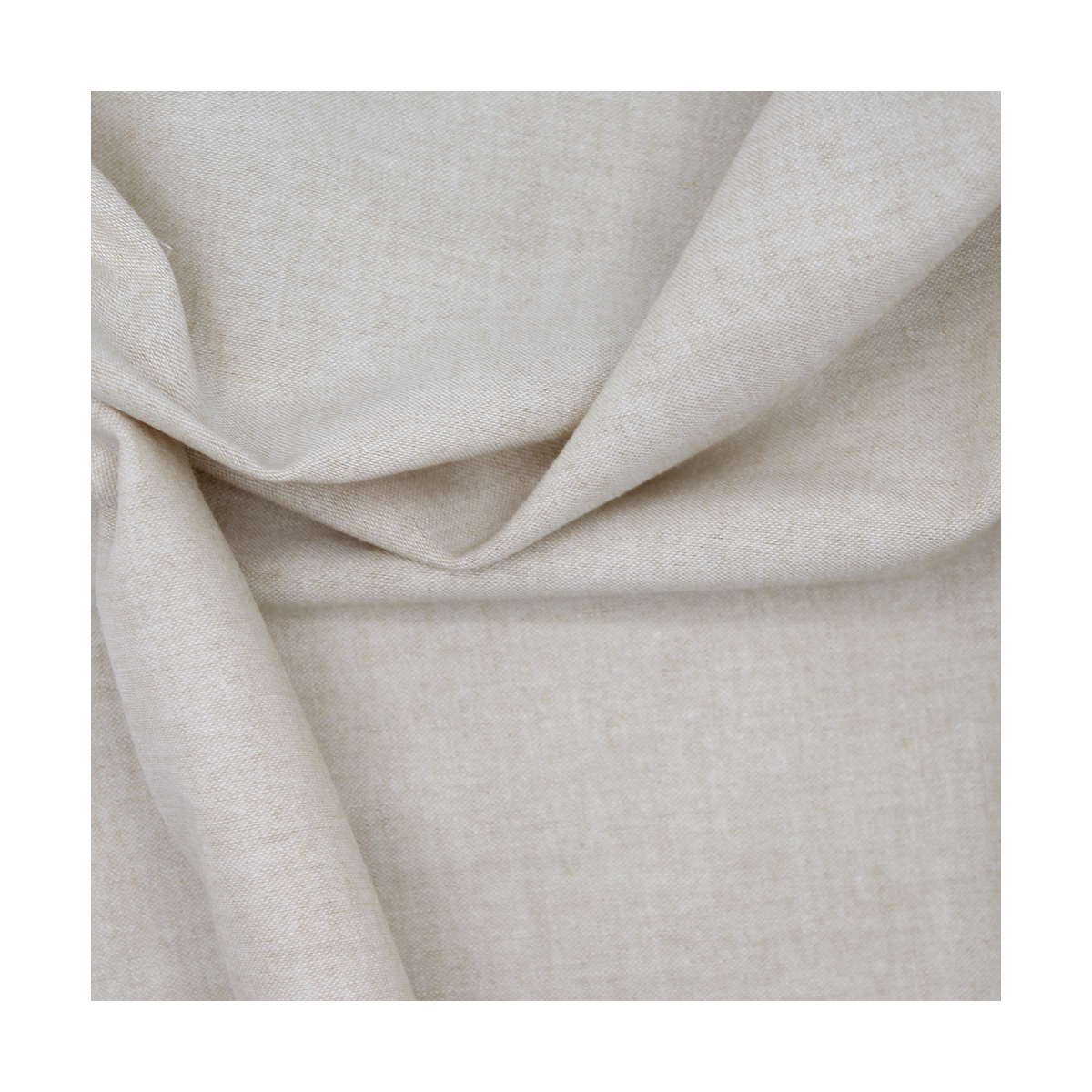 Chambray coton beige naturel uni Tissus issus de l'agriculture biologique  - 1