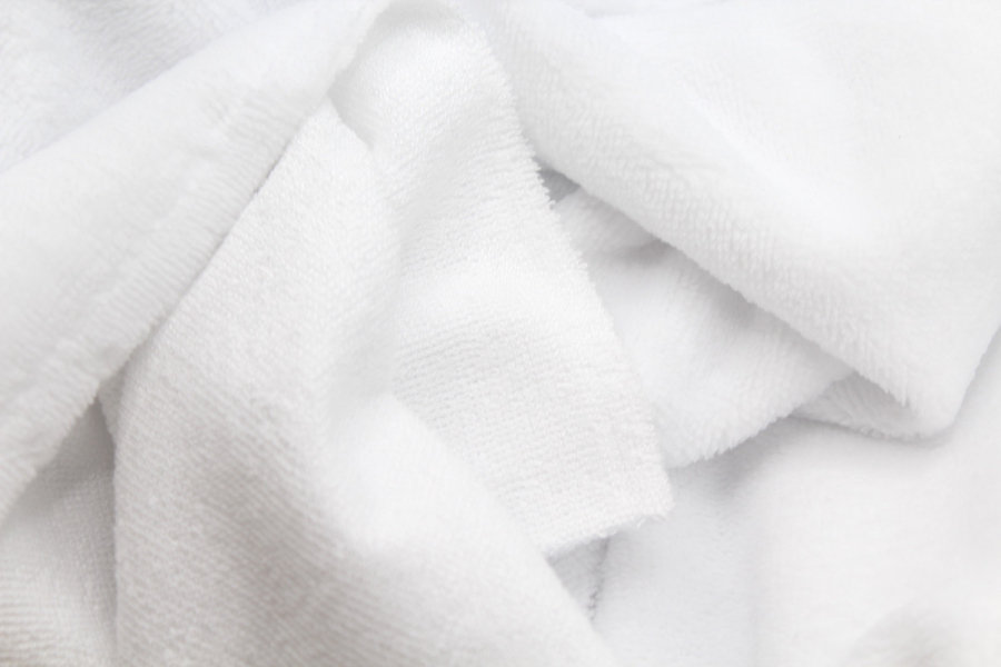 Eponge bambou / coton doudou coloris blanc  - 1 2