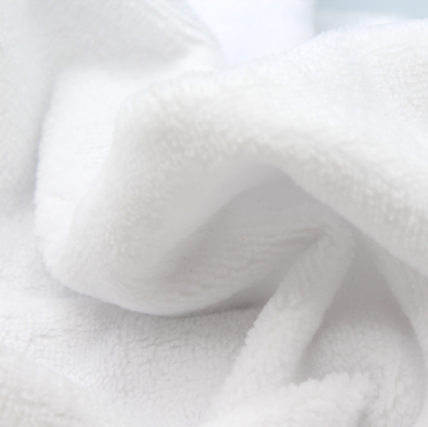 Eponge bambou / coton doudou coloris blanc  - 1