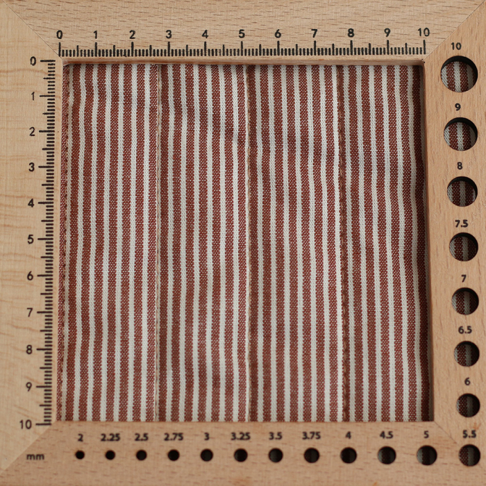 Country - Tissu matelassé double face écru / rayures chatain