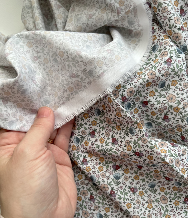 Odilie - Batiste de coton SILKYNE à imprimé fleuri Tissus issus de l'agriculture biologique  - 3