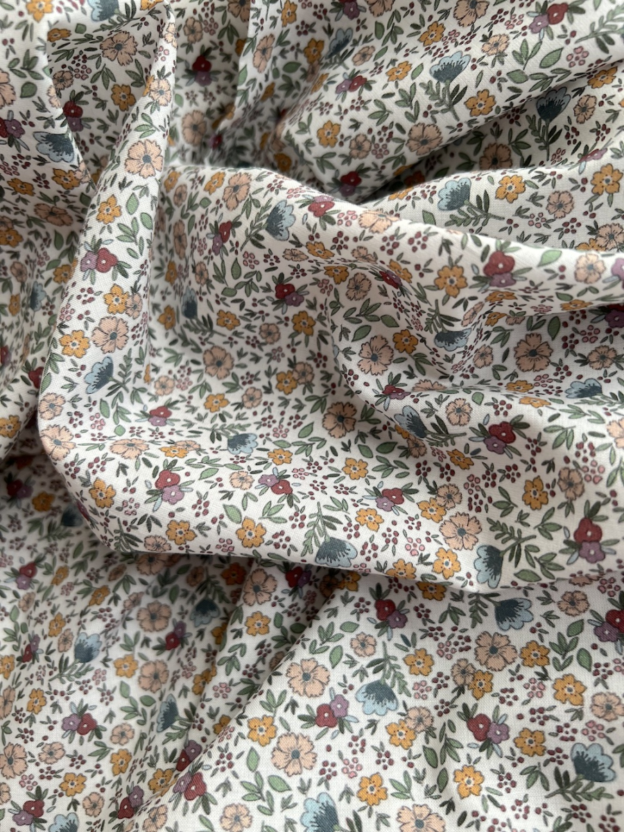 Odilie - Batiste de coton SILKYNE à imprimé fleuri Tissus issus de l'agriculture biologique  - 5