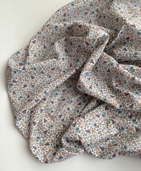Odilie - Batiste de coton SILKYNE à imprimé fleuri Tissus issus de l'agriculture biologique  - 6
