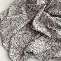 Odilie - Batiste de coton SILKYNE à imprimé fleuri Tissus issus de l'agriculture biologique  - 1