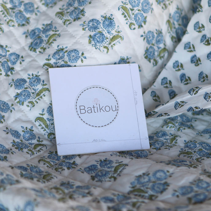 Anika - Tissu indien matelassé double face coton hand block largeur 100cm