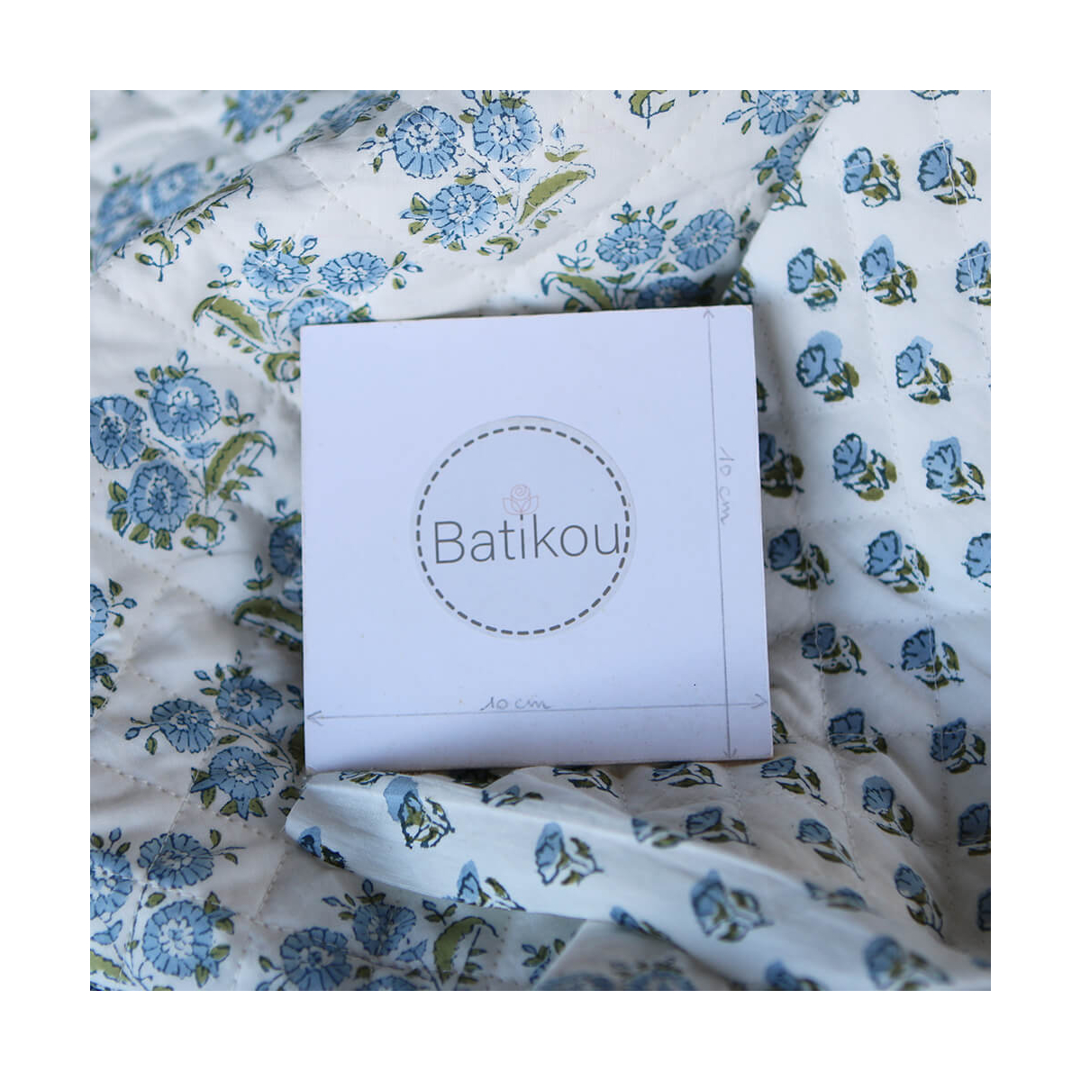 Anika - Tissu indien matelassé double face coton hand block largeur 100cm