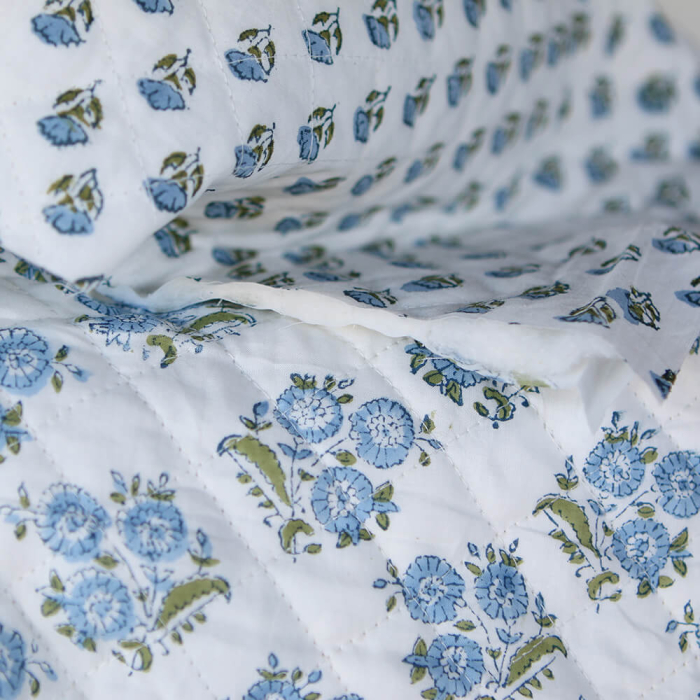 Anika - Tissu indien matelassé double face coton hand block largeur 100cm