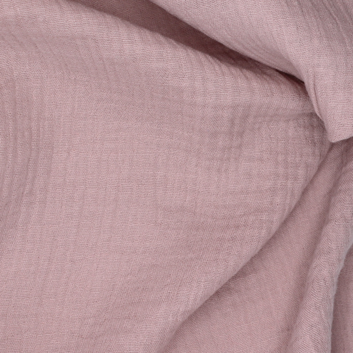 Double gaze de coton BIO unie vieux rose