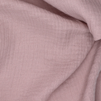 Double gaze de coton BIO unie vieux rose