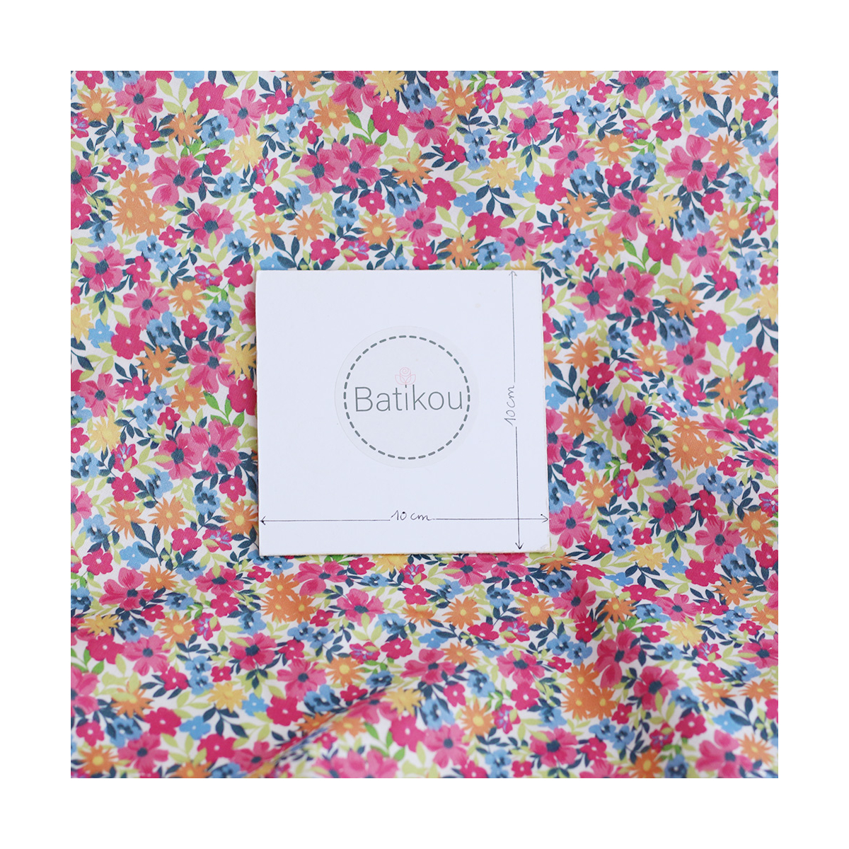 copy of Suzy - Batiste de coton douce à imprimé fleuri bleu