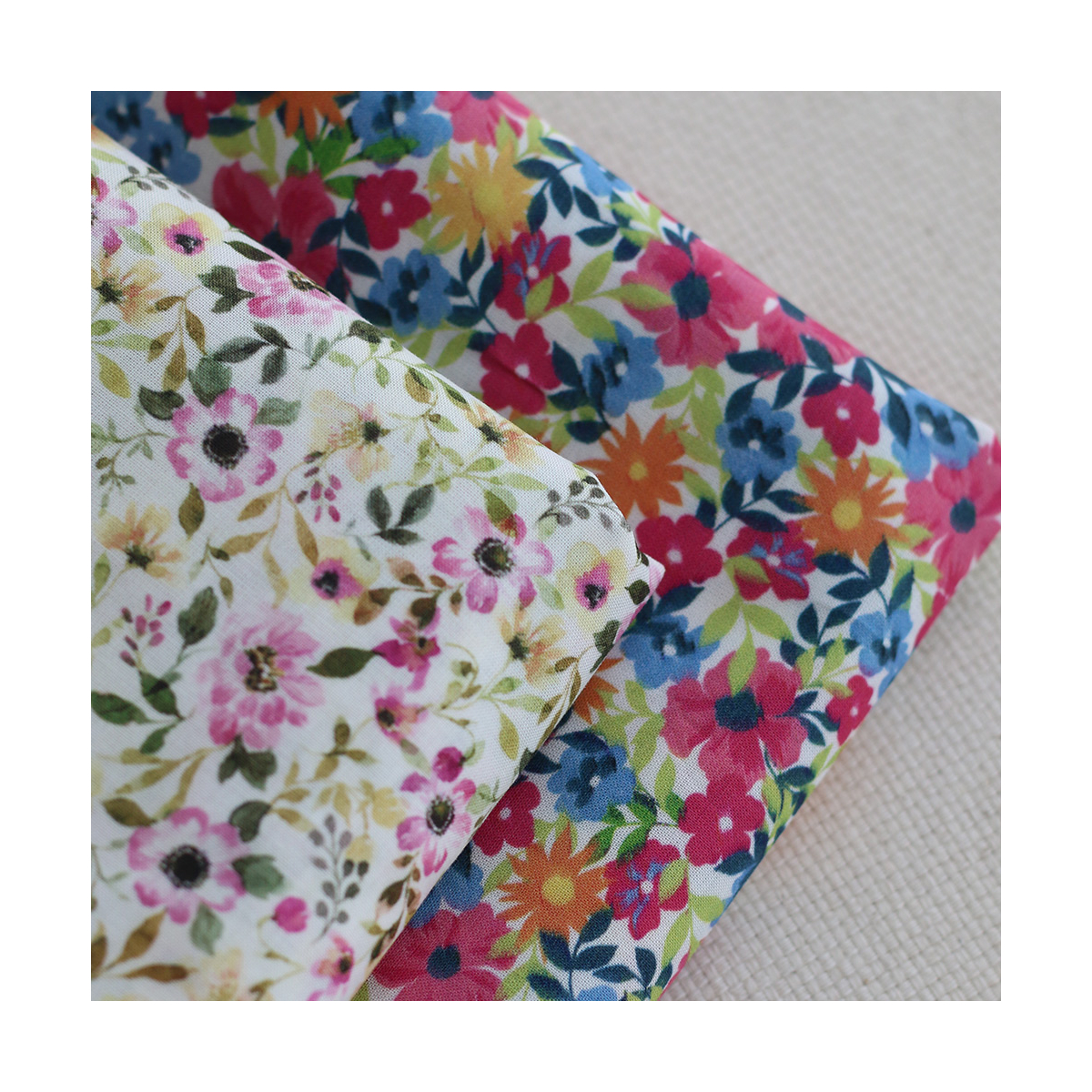 copy of Suzy - Batiste de coton douce à imprimé fleuri bleu