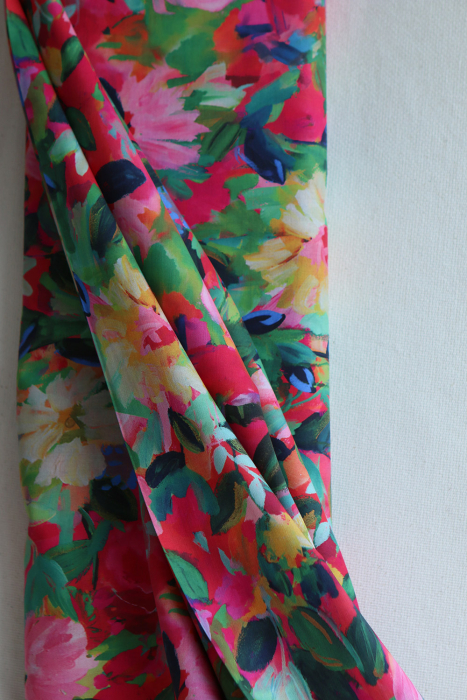 Batiste de coton douce à imprimé fleuri rose Bolywood