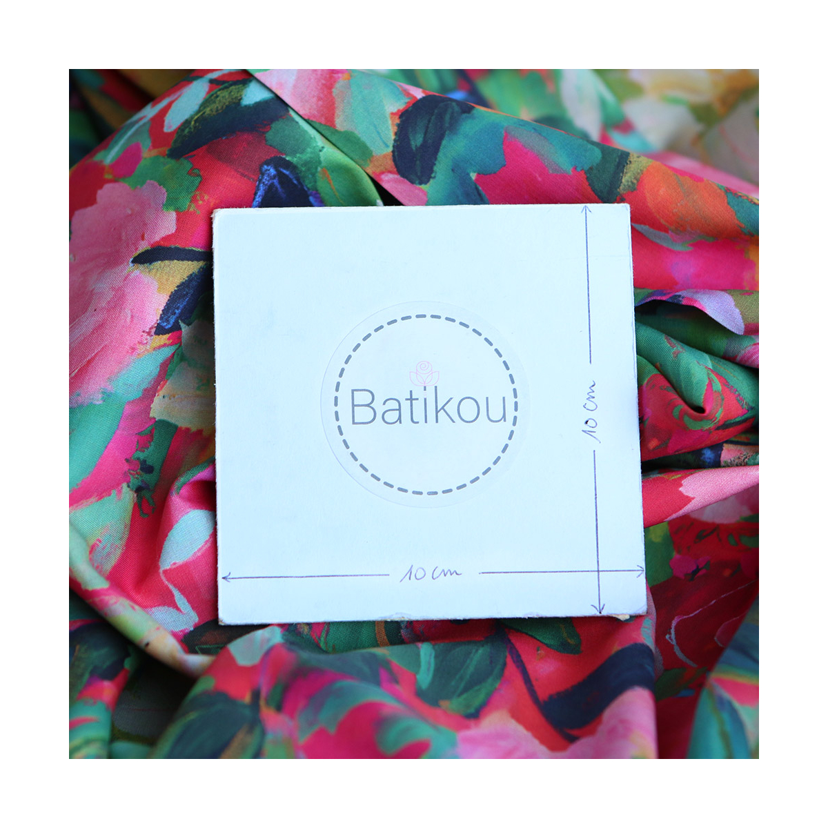 Batiste de coton douce à imprimé fleuri rose Bolywood