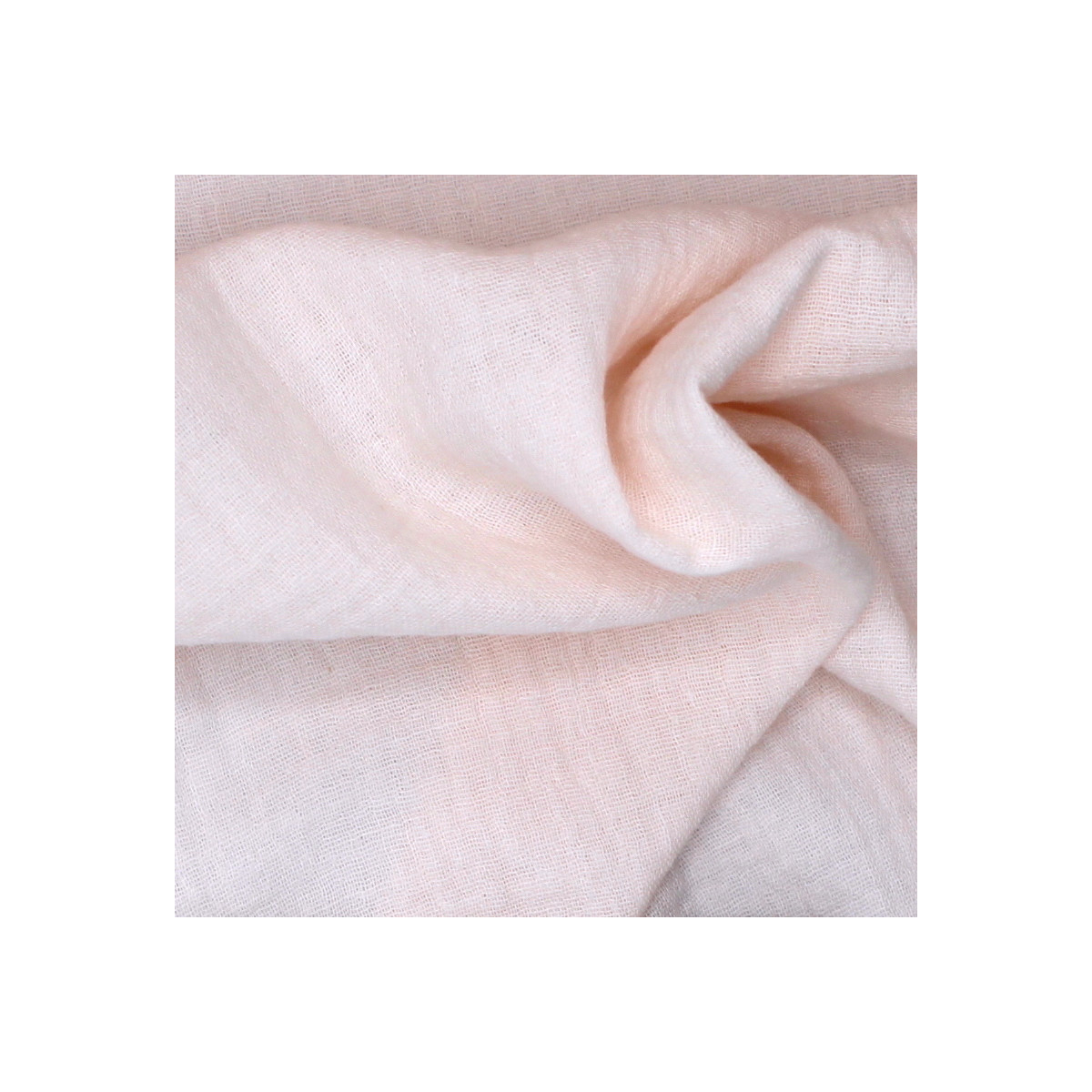 Double gaze de coton BIO unie rose poudrée
