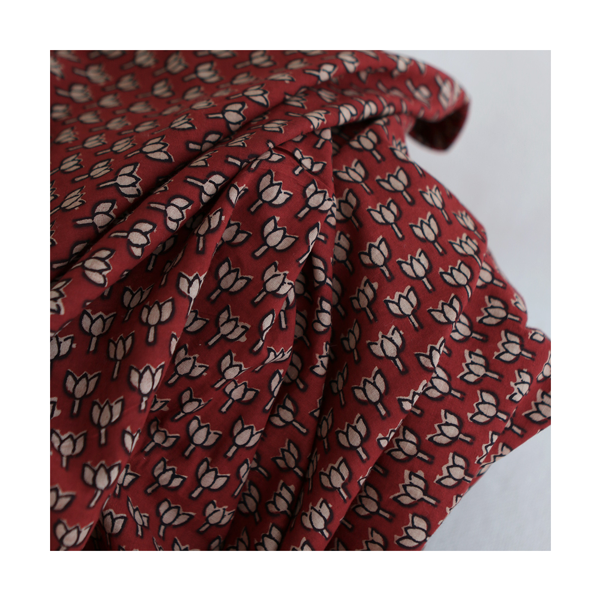 Mira B - Tissu indien coton hand block traditionnel