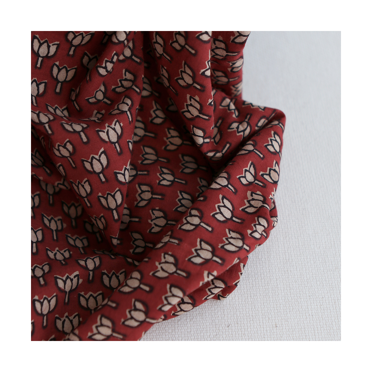 Mira B - Tissu indien coton hand block traditionnel