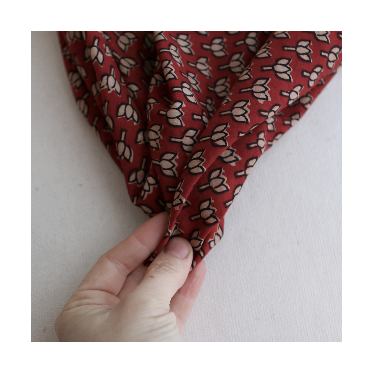 Mira B - Tissu indien coton hand block traditionnel