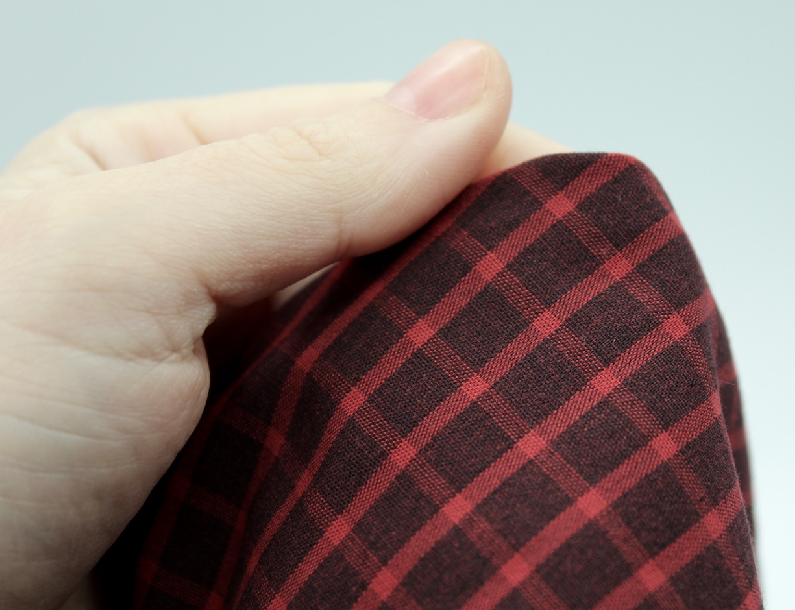 Popeline de coton tissé carreaux lie de vin chiné