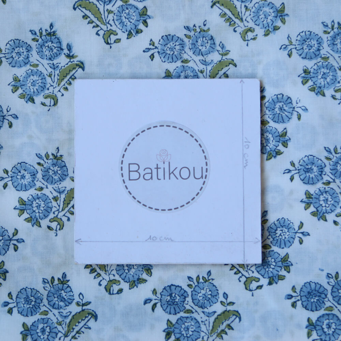 Anika - Tissu indien coton hand block traditionnel