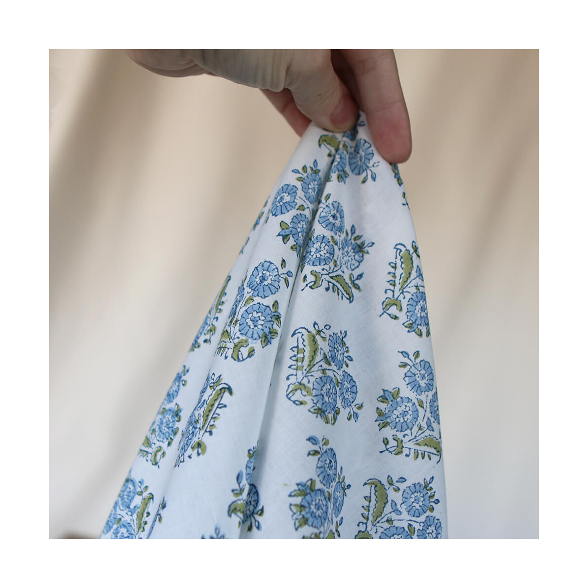 Anika - Tissu indien coton hand block traditionnel