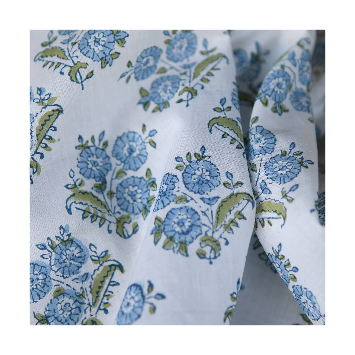 Anika - Tissu indien coton hand block traditionnel