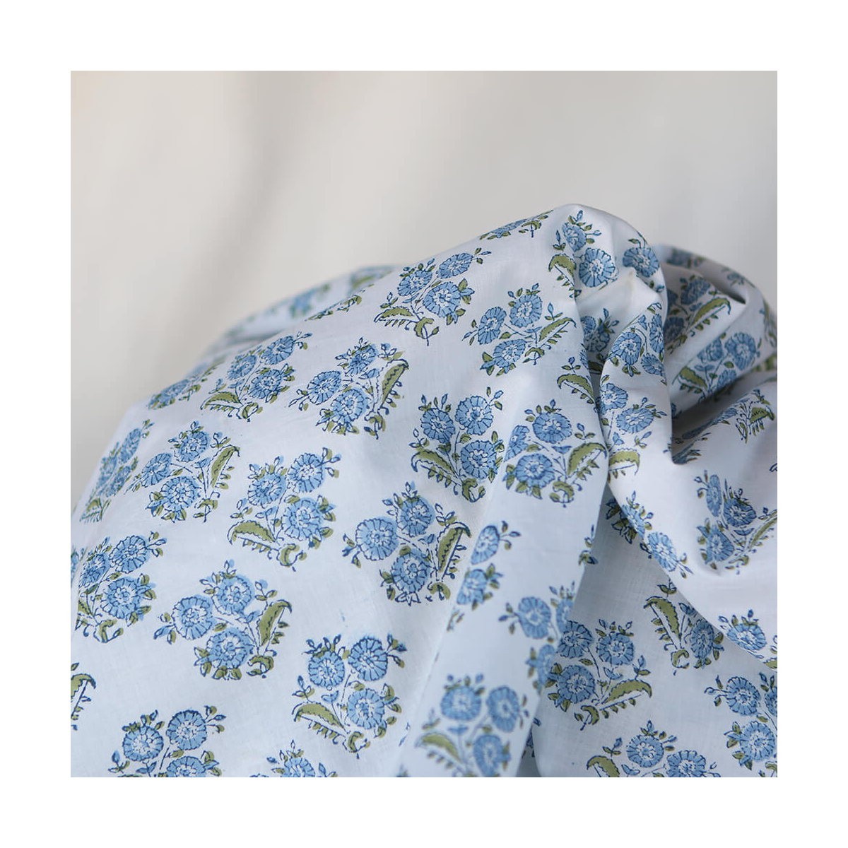 Anika - Tissu indien coton hand block traditionnel