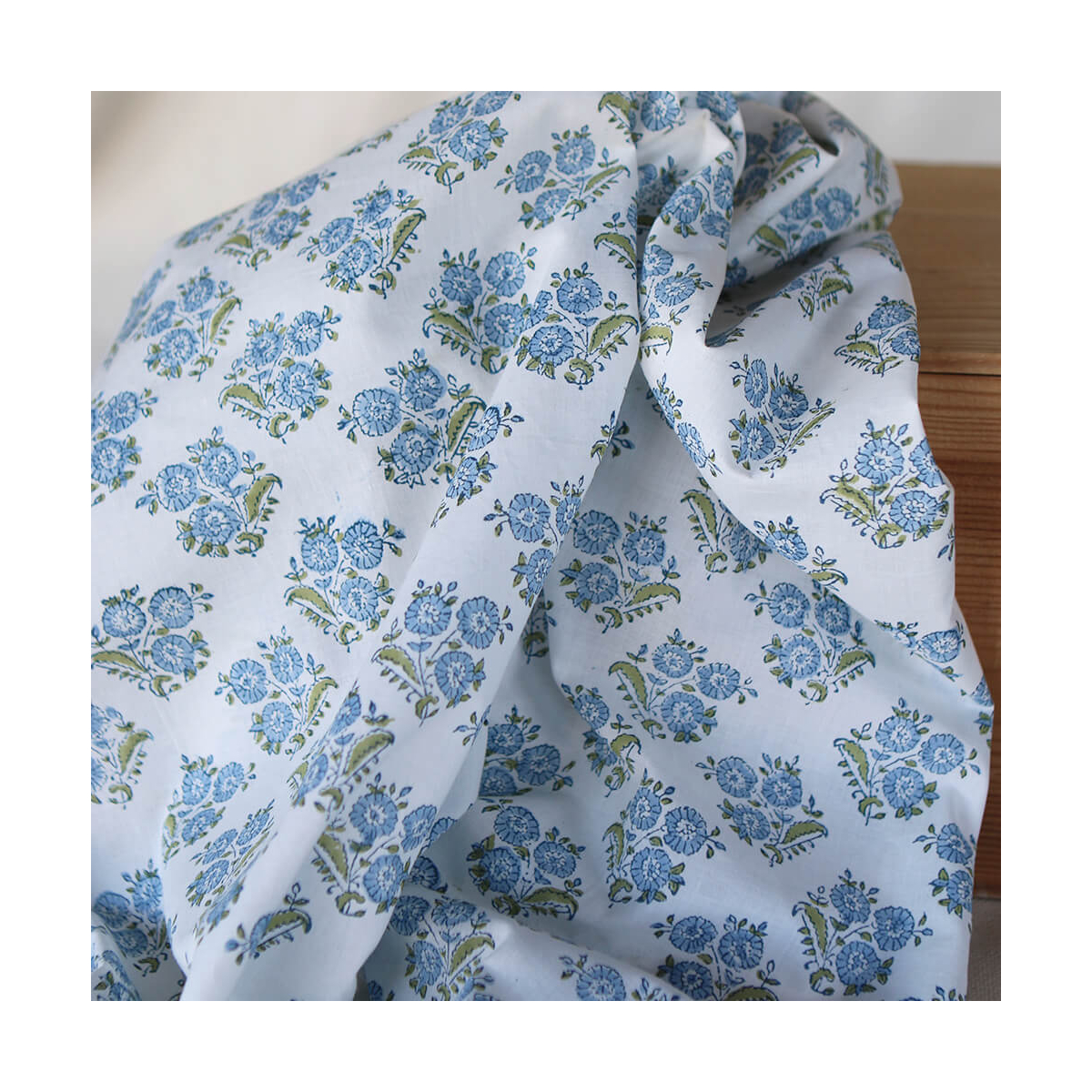 Anika - Tissu indien coton hand block traditionnel