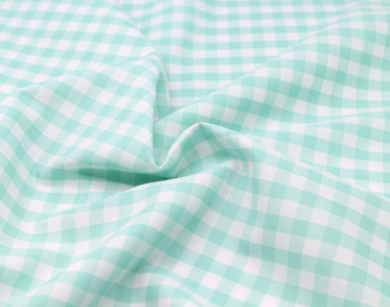 Coton vichy carreaux 10mm jade 2