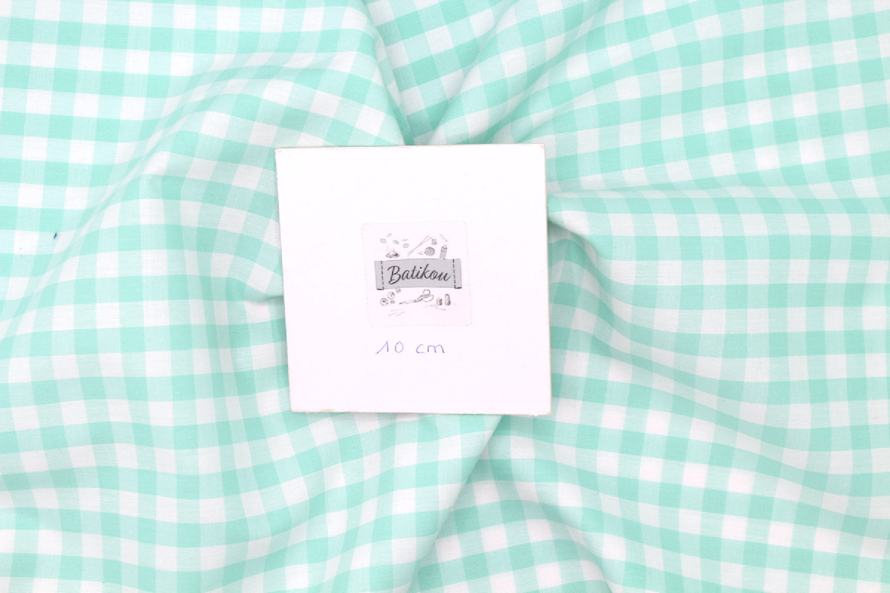 Coton vichy carreaux 10mm jade