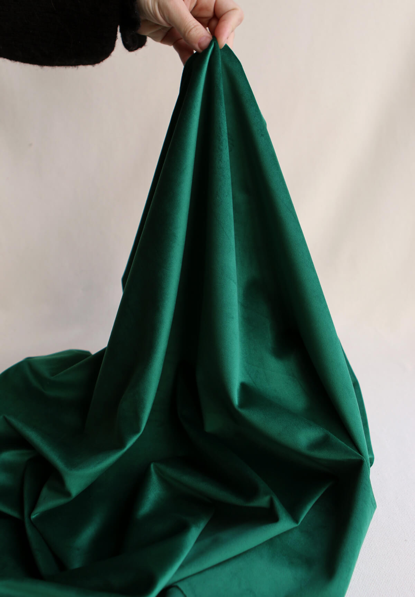 Velours ras coloris émeraude