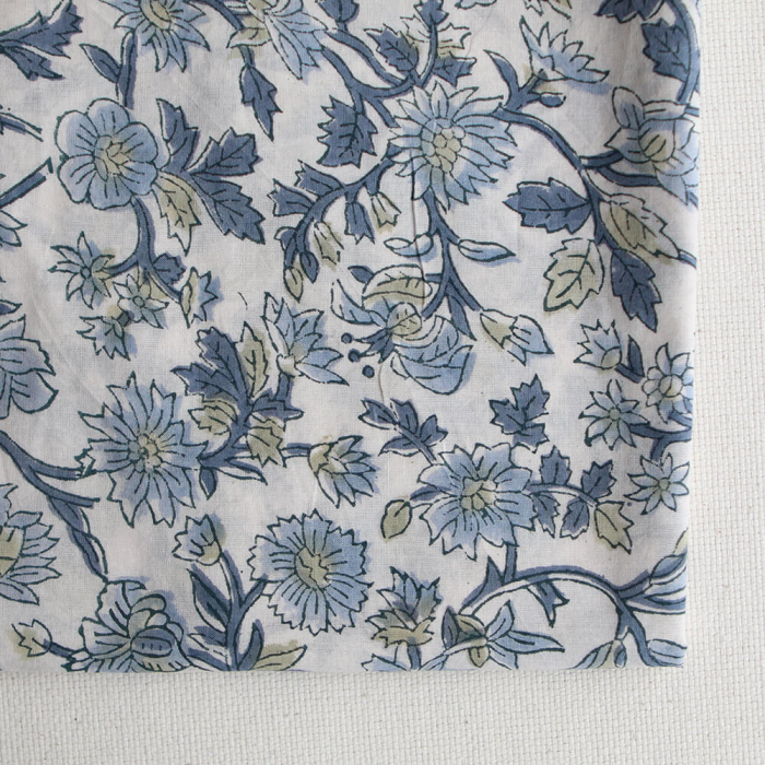 Tara - Tissu indien en coton imprimé main Hand Block