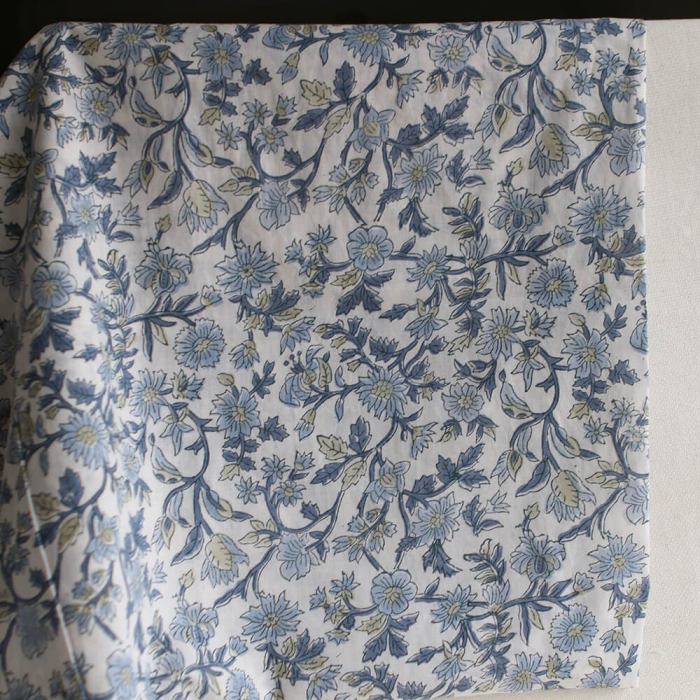 Tara - Tissu indien en coton imprimé main Hand Block