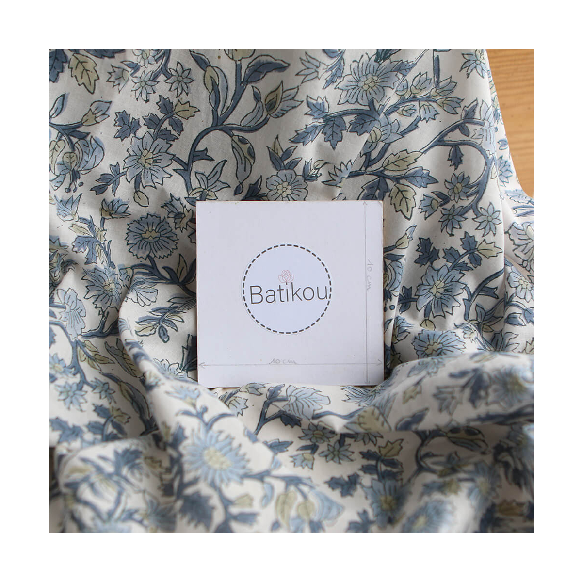 Tara - Tissu indien en coton imprimé main Hand Block