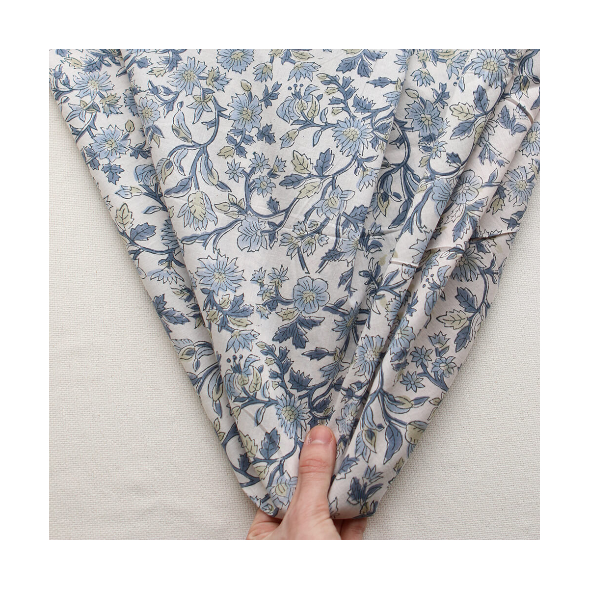 Tara - Tissu indien en coton imprimé main Hand Block