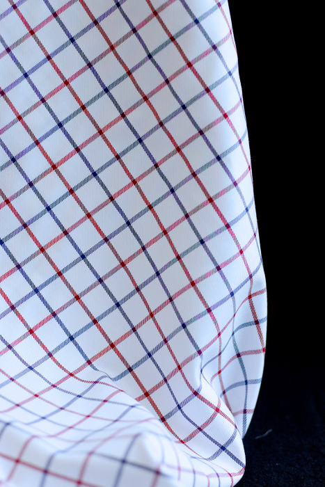 Jobias - Coton gratté organique quadrillage bleu et rouge