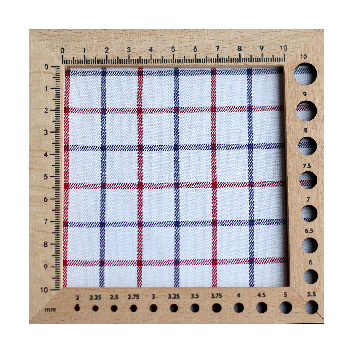 Jobias - Coton gratté organique quadrillage bleu et rouge