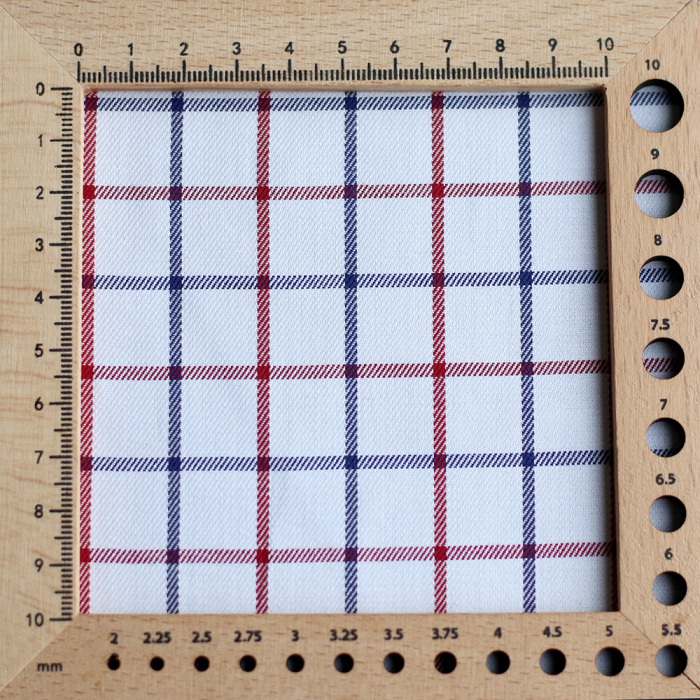 Jobias - Coton gratté organique quadrillage bleu et rouge