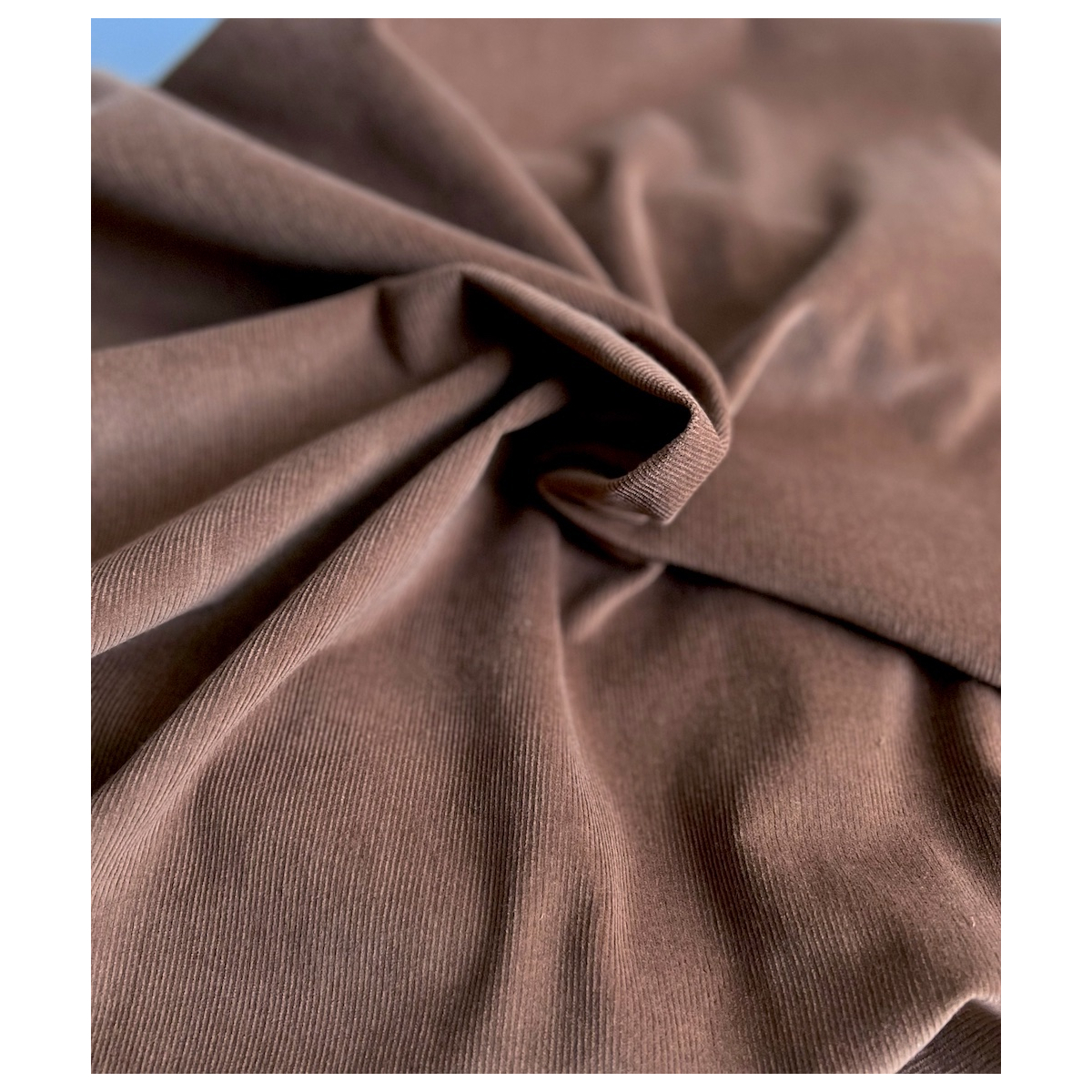 Velours milleraies coton organique coloris Noisette  - 6