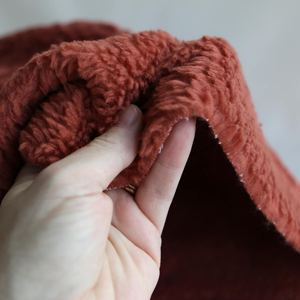 Colby - Fausse fourrure / Moumoute / Sherpa de coton rouille clair