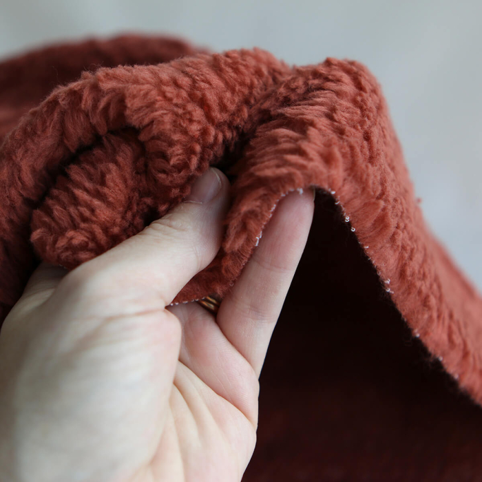 Colby - Fausse fourrure / Moumoute / Sherpa de coton rouille clair